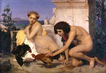 Jean Leon Gerome Painting - The Cock Fight Greek Arabian Orientalism Jean Leon Gerome